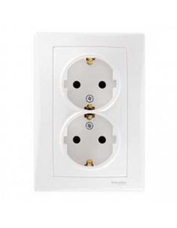 Розетка SE Sedna 2-местная для скрытой установки цвет белый (SDN3000621)