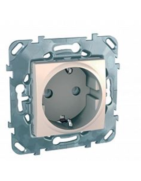 Розетка SE Unica 1-местная для скрытой установки со шторками цвет бежевый (MGU5.037.25ZD)