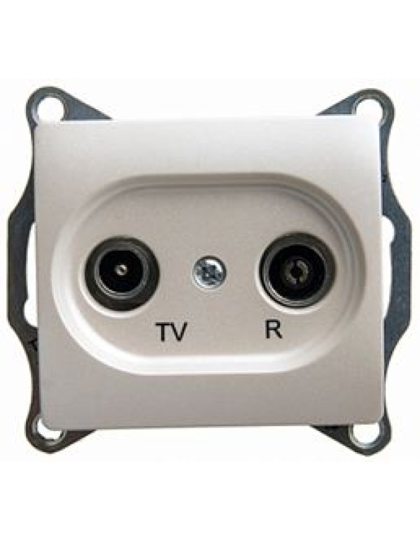 GLOSSA TV-R РОЗЕТКА проходная 4DB, механизм, ПЕРЛАМУТРОВЫЙ
