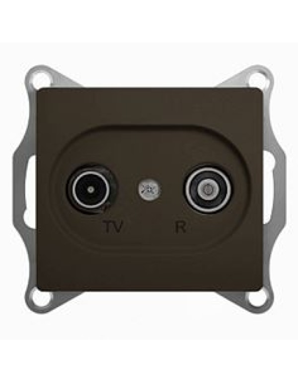 GLOSSA TV-R РОЗЕТКА проходная 4DB, механизм, ШОКОЛАД