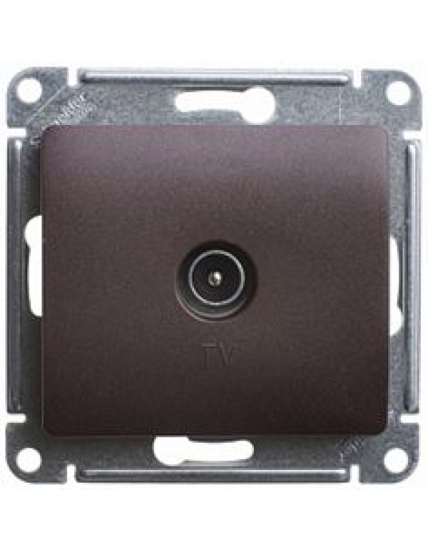 GLOSSA TV РОЗЕТКА оконечная 1DB, механизм, ШОКОЛАД