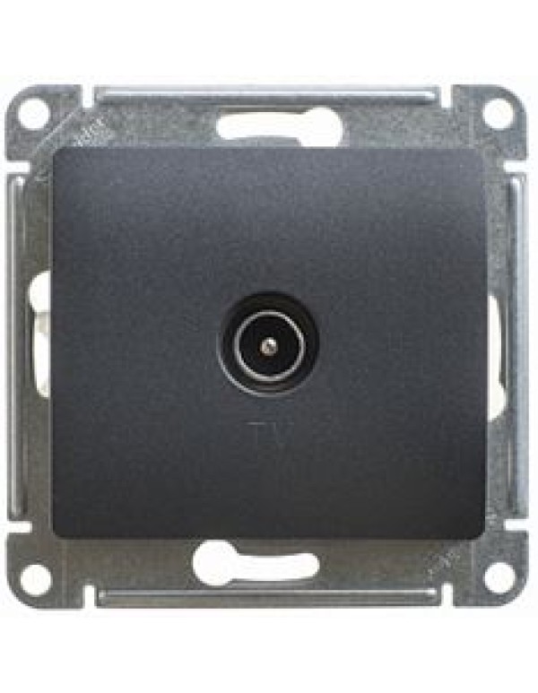GLOSSA TV РОЗЕТКА проходная 4DB, механизм, АНТРАЦИТ