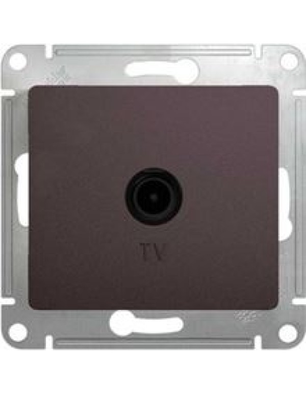 GLOSSA TV РОЗЕТКА проходная 4DB, механизм, ГРАФИТ