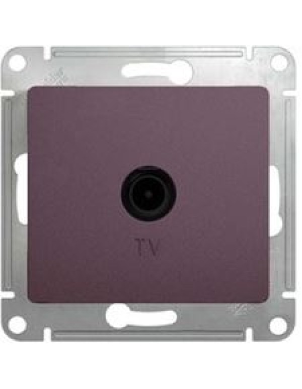 GLOSSA TV РОЗЕТКА проходная 4DB, механизм, СИРЕНЕВЫЙ ТУМАН