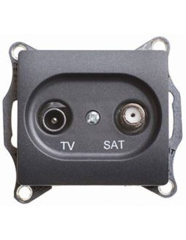 GLOSSA TV-SAT РОЗЕТКА оконечная 1DB, механизм, АНТРАЦИТ
