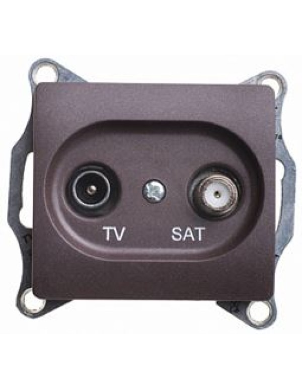 GLOSSA TV-SAT РОЗЕТКА оконечная 1DB, механизм, ШОКОЛАД