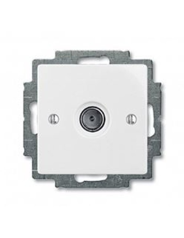 Одиночная розетка ABB Basic 55 1 выход механизм с накладкой (1724-0-4276)