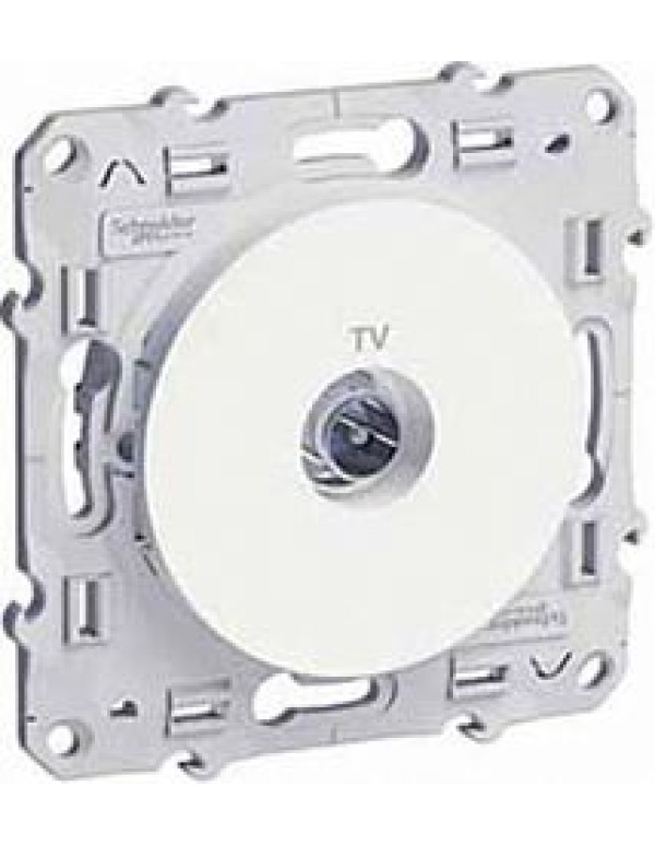 Одиночная розетка SE Odace 1 выход механизм с накладкой (S52R445)