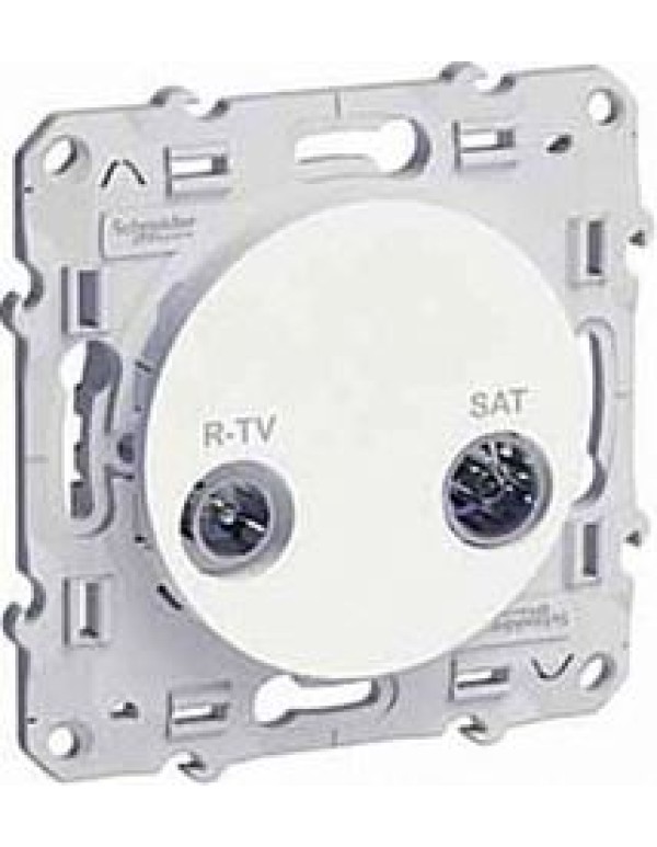 Одиночная розетка SE Odace 2 выхода механизм с накладкой (S52R454)