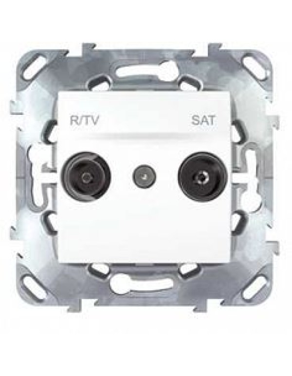 Одиночная розетка SE Unica 2 выхода механизм с накладкой (MGU5.454.18ZD)