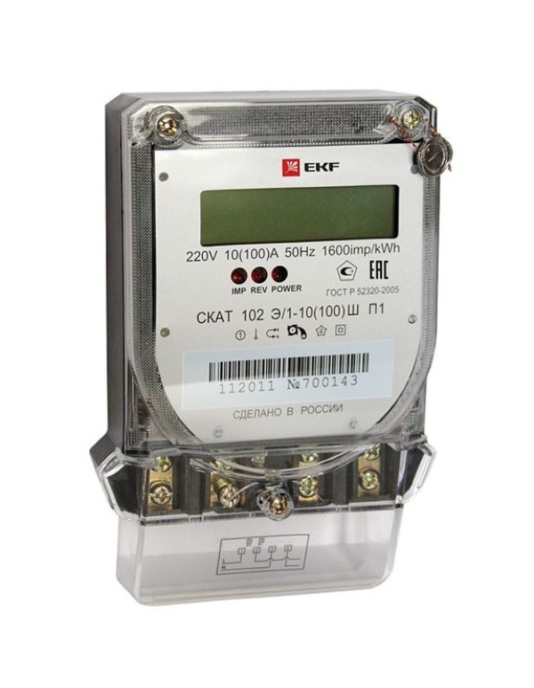 Счетчик электрической энергии СКАТ 102Э/1-10(100) Ш П1 EKF PROxima | 10201 | EKF
