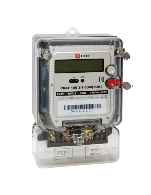 Счетчик электрической энергии СКАТ 105Э/1-5(60) ТОИ4 П (многотарифный) EKF PROxima | 10501 | EKF