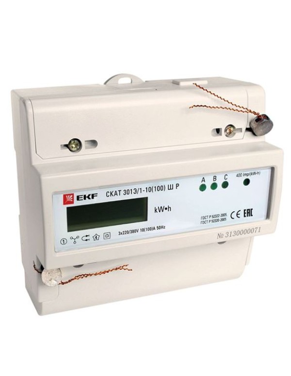 Счетчик электрической энергии СКАТ 301Э/1 - 10(100) Ш Р EKF PROxima | 30103Р | EKF