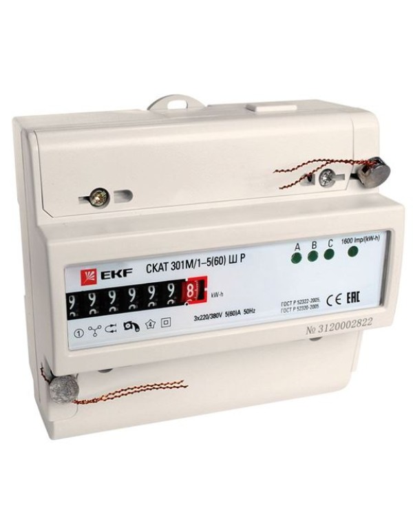 Счетчик электрической энергии СКАТ 301М/1 - 5(60) Ш Р EKF PROxima | 30102Р | EKF