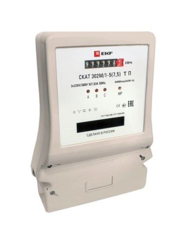 Счетчик электрической энергии СКАТ 302М/1 - 10(100) Ш П EKF PROxima | 30202П | EKF