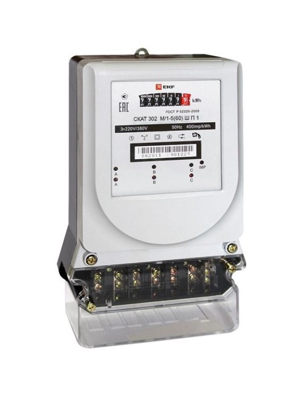 Счетчик электрической энергии СКАТ 302М/1-5(60) Ш П EKF PROxima | 30302 | EKF