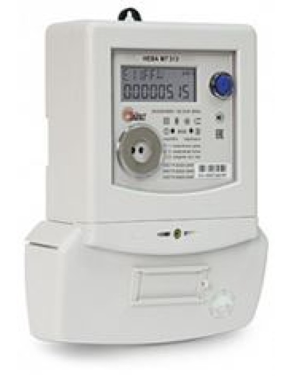 Счетчик э/энергии 3-фаз.  5 - 10А к.т.0.5, 1-4 тар. оптопорт, RS-485 на 3 винта  Нева 