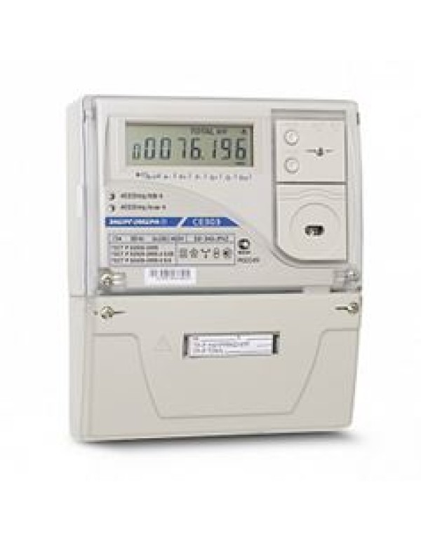 Счетчик э/энергии 3-фаз.  5 - 10А к.т.0,5S/0,5, 230В, 4-тар. электр. на 3 винта  ЭНЕРГОМЕРА