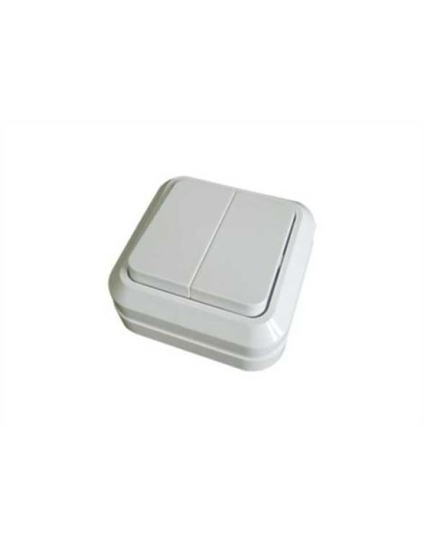 Выключатель 2-кл. открытой установки IP20 10А, белый  Ладога  | SQ1801-0003 | TDM