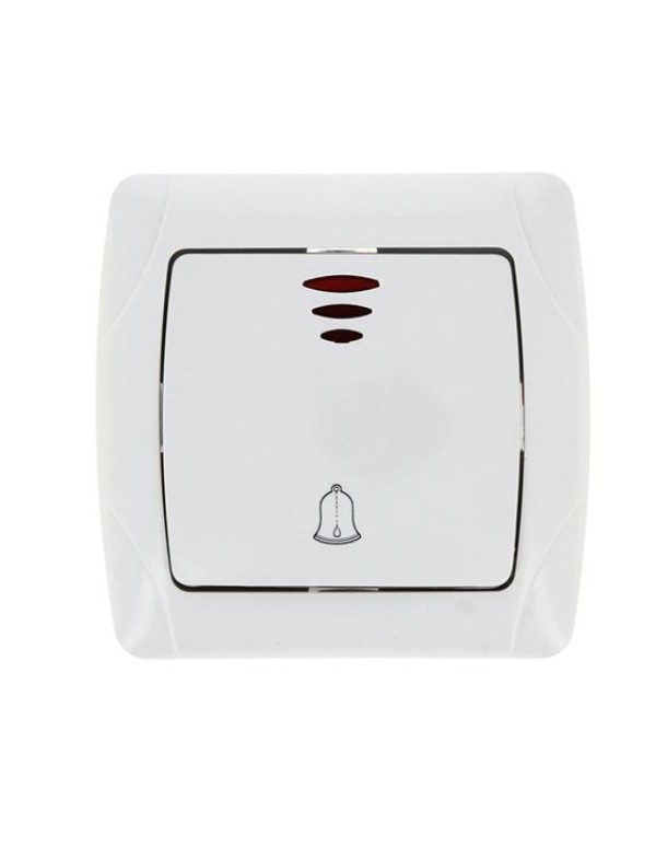 Мадрид Кнопка звонка 1-клавишный с индикатором 10А белый EKF | EIZ10-126-10 | EKF