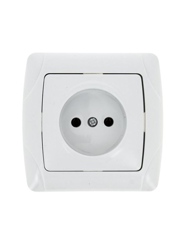 Мадрид Розетка 1-местная 10А без заземления белая EKF | EIR10-022-10 | EKF