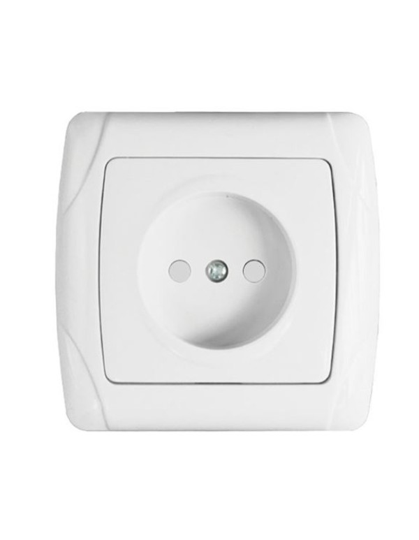 Мадрид Розетка 1-местная 10А без заземления белая с защ. штор. EKF | EIR10-022-100 | EKF