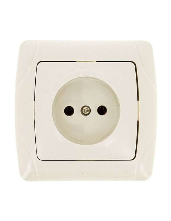 Мадрид Розетка 1-местная 10А без заземления бежевая EKF | EIR10-022-20 | EKF