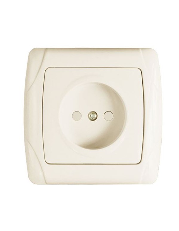 Мадрид Розетка 1-местная 10А без заземления бежевая с защ. штор. EKF | EIR10-022-200 | EKF