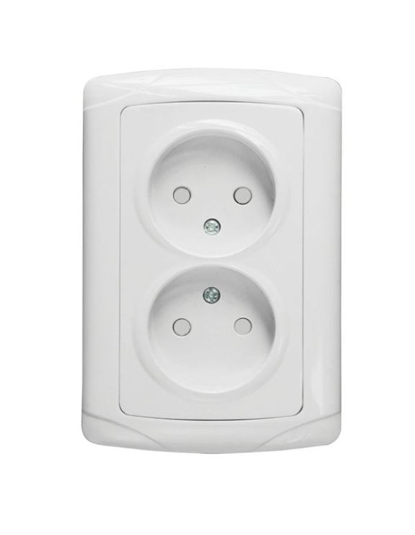 Розетка 2-мест. 10А б/з бел. с защ. штор. Мадрид EKF PROxima | EIR10-102-100 | EKF