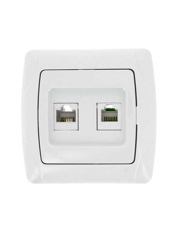 Розетка RJ-45+Phone бел. Мадрид EKF PROxima | EIK01-135-10 | EKF