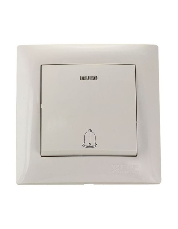 Милан Механизм кнопки звонка с инд. 10А белый без рамки EKF | EMZ10-126-10 | EKF