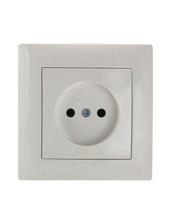 Милан Механизм розетки 1-местной без заземления 10А белый без рамки EKF | EMR10-022-10 | EKF