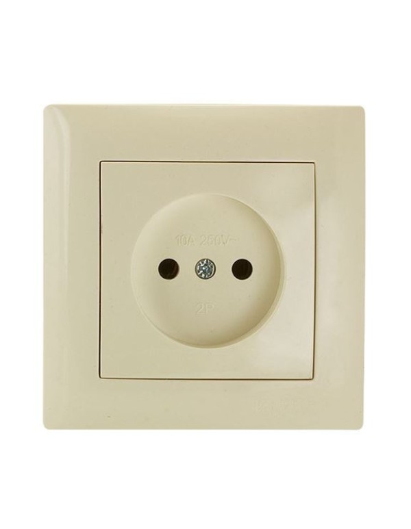 Милан Механизм розетки 1-местной без заземления 10А бежевый без рамки EKF | EMR10-022-20 | EKF