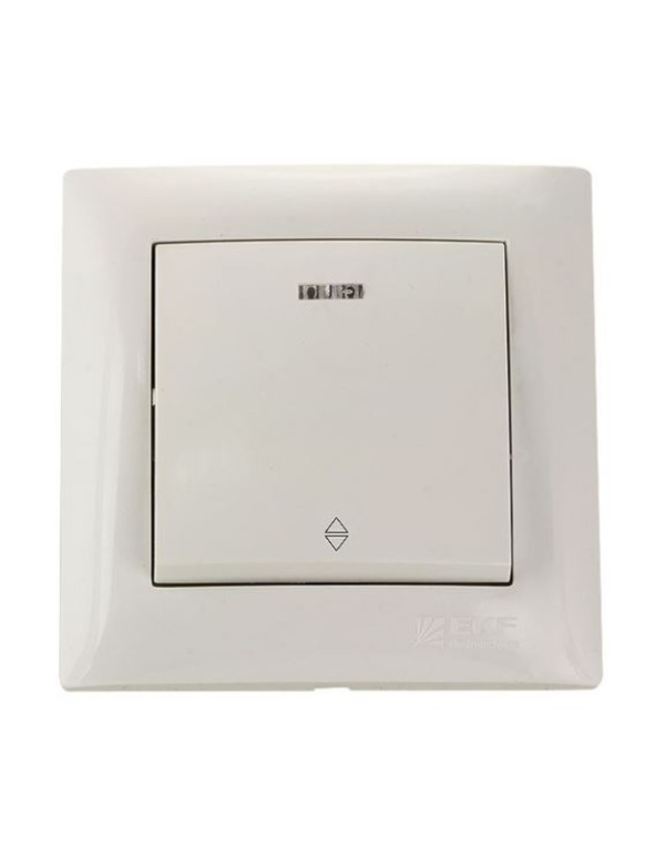 Милан Механизм выключателя проходного 1-клавишный с инд. 10А белый без рамки EKF | EMV10-125-10 | EKF