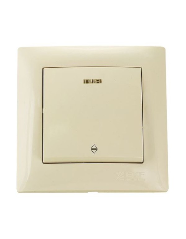 Милан Механизм выключателя проходного 1-клавишный с инд. 10А бежевый без рамки EKF | EMV10-125-20 | EKF