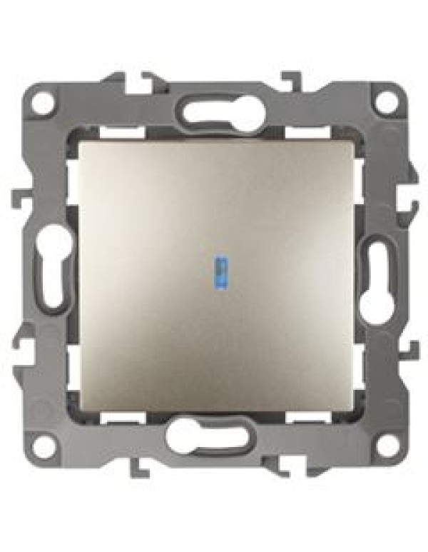 Выключатель с подсветкой 12-1102-04 10АХ-250В, шампань (10/100/3200) |Б0014636 | ЭРА