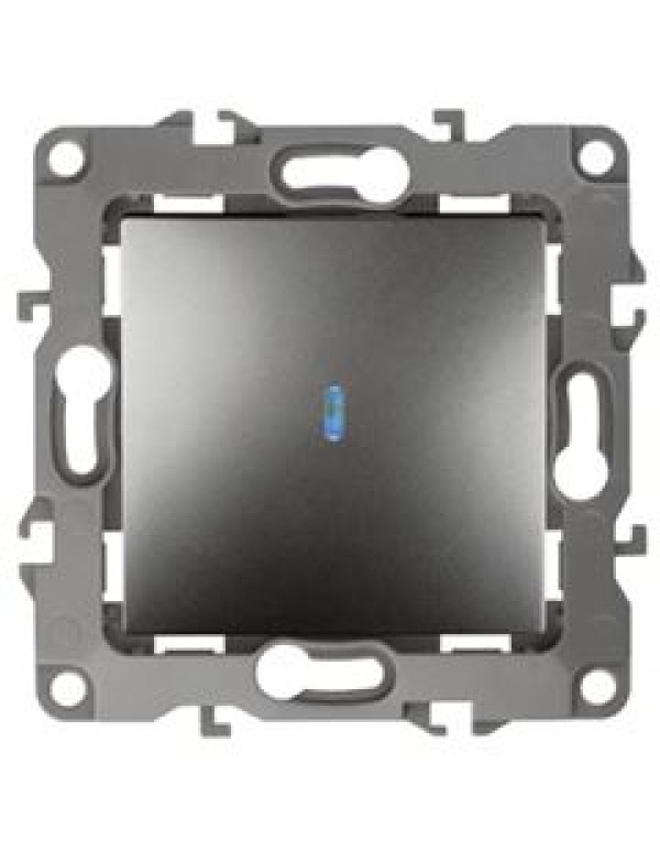 Выключатель с подсветкой 12-1102-12 10АХ-250В, графит (10/100/2500) |Б0019280 | ЭРА