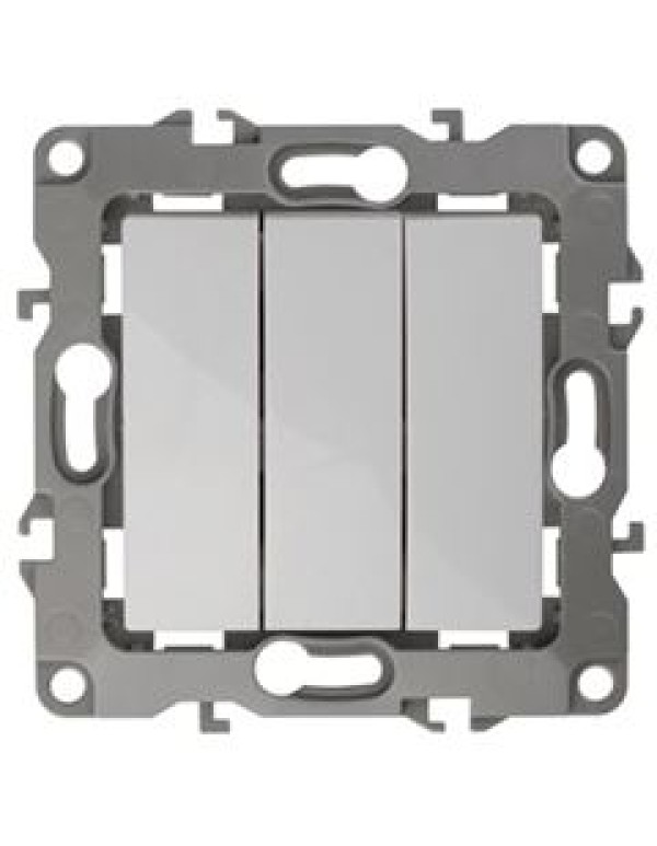 Выключатель тройной 12-1107-01 10АХ-250В, белый (10/100/3200) |Б0014669 | ЭРА