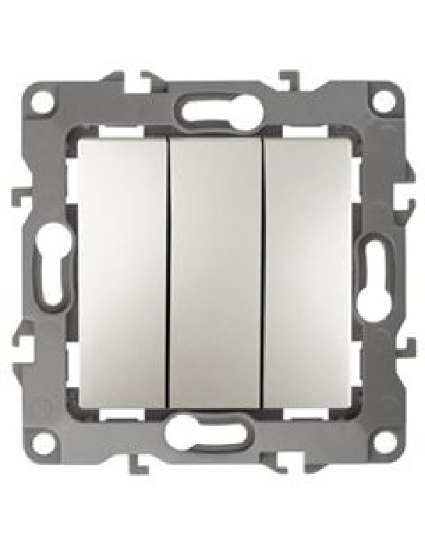 Выключатель тройной 12-1107-15 10АХ-250В, перламутр (10/100/2500) |Б0019302 | ЭРА