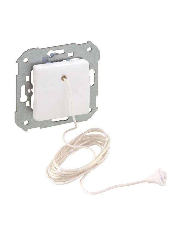 Выключатель одноклавишный кнопочный со шнуром, 10А 230В, широкий модуль, S27, слоновая кость | 27153-62 | Simon