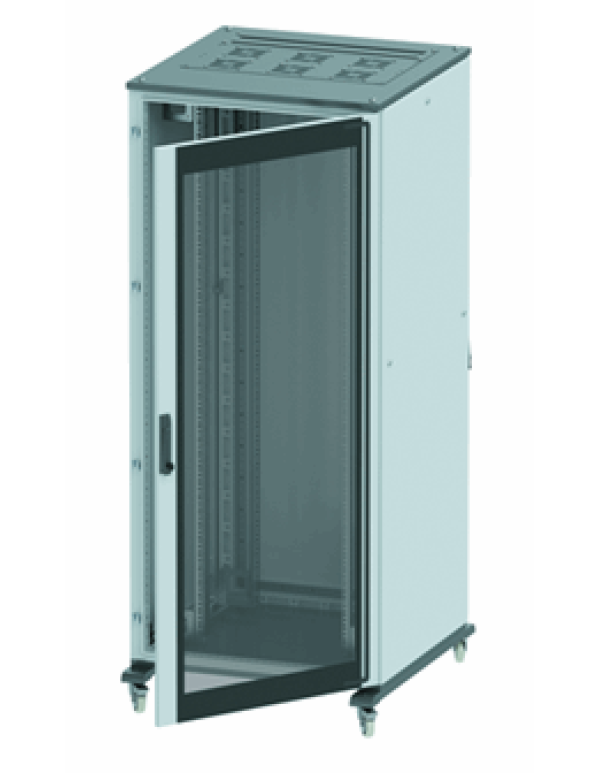 Напольный шкаф 24U Ш800хГ800 передняя дверь стекло,задняя глухая дверь, крыша укомплектована вводом и заглушками | R5IT2488GS | DKC