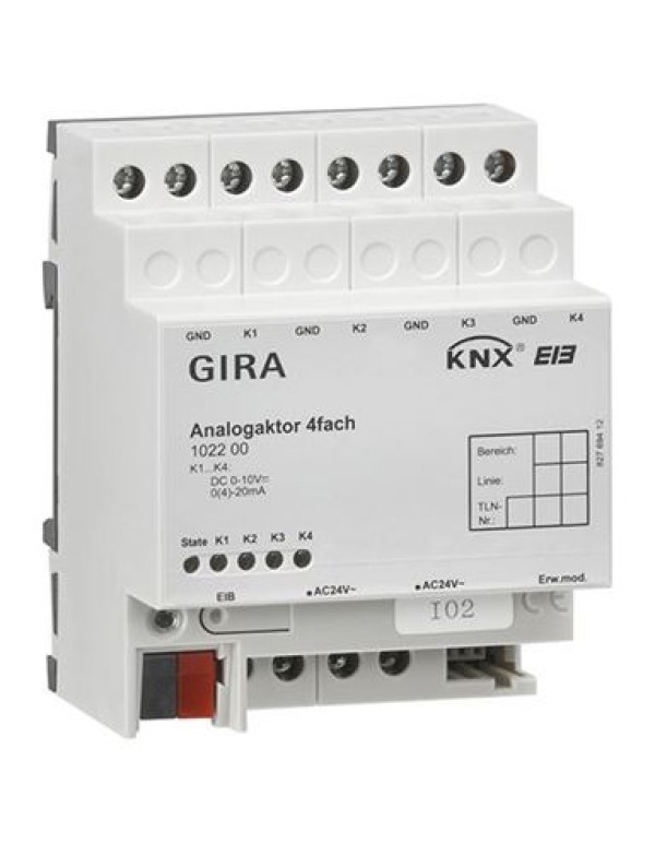 Аналоговый выход, 4-канальный Gira KNX/EIB REG-типа