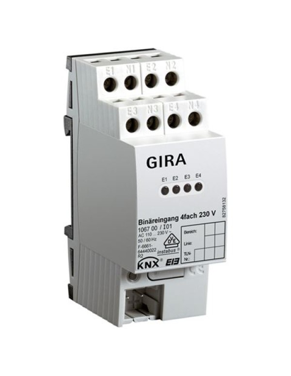 Бинарный вход, 4-канальный, 230 В Gira KNX/EIB REG plus-типа