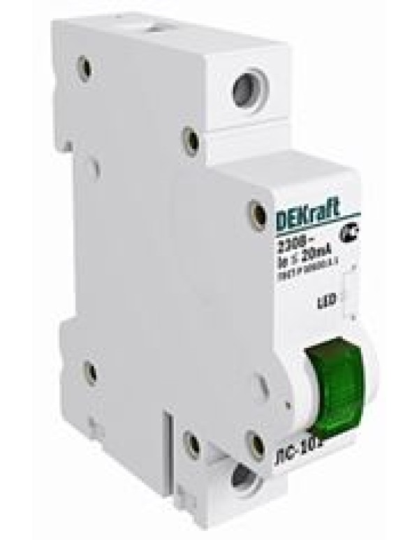 Световой индикатор (лампа сигнальная) для распределительного щита зеленый 220В DEKraft (18004DEK)