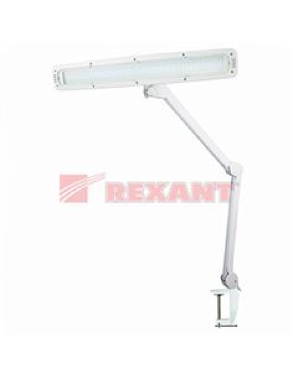 Настольная лампа на струбцине 84 LED, с сенсорным управлением, белая REXANT