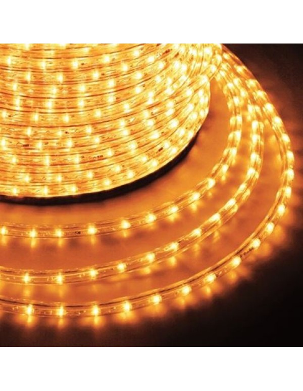 Светодиодный дюралайт 2W желтый 36 LED/2,4Вт/м, постоянное свечение, D13мм, бухта 100м