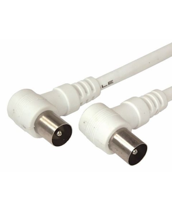 Шнур TV Plug-TV Plug 1.5М Угловой Белый