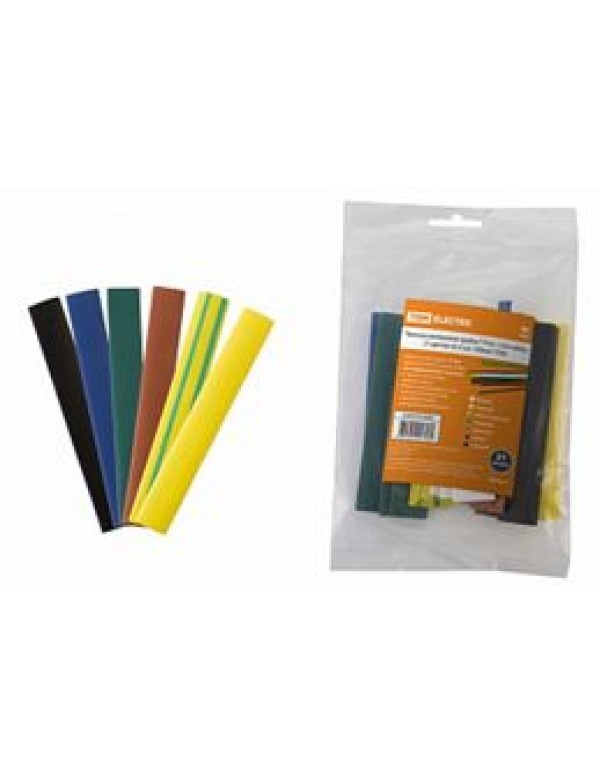 Термоусаживаемая трубка ТУТнг 12/6 набор (7 цветов по 3 шт. 100мм) TDM