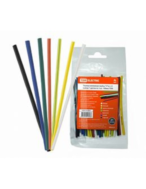 Термоусаживаемая трубка ТУТнг 2/1 набор (7 цветов по 3 шт. 100мм) TDM