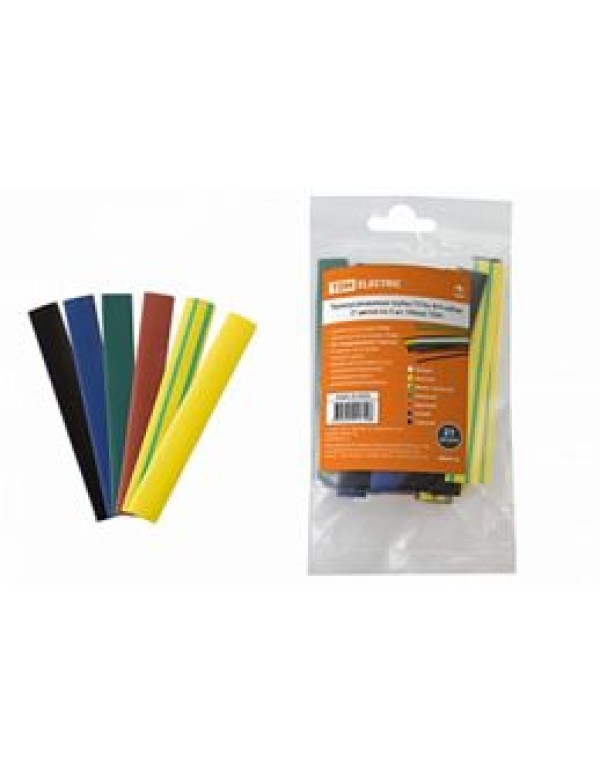 Термоусаживаемая трубка ТУТнг 8/4 набор (7 цветов по 3 шт. 100мм) TDM